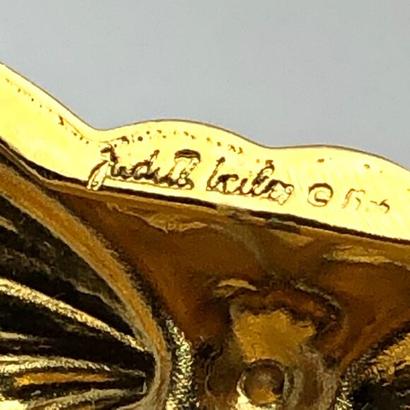 Judith Leiber Butterfly Pillbox gold tone with cabochons Vintage 1985 AS IS - Picture 16 of 16